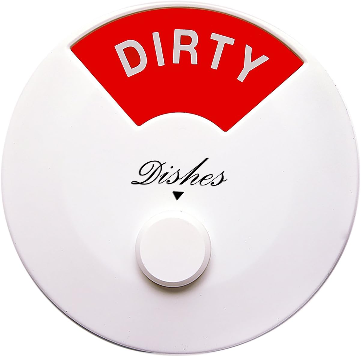 Dishwasher Magnet Clean Dirty Sign, Round and Rotating Design, Non-scratching Magnet and 3M Adhesive Stickers, Perfect Kitchen Gadgets for All Dishwashers (White)