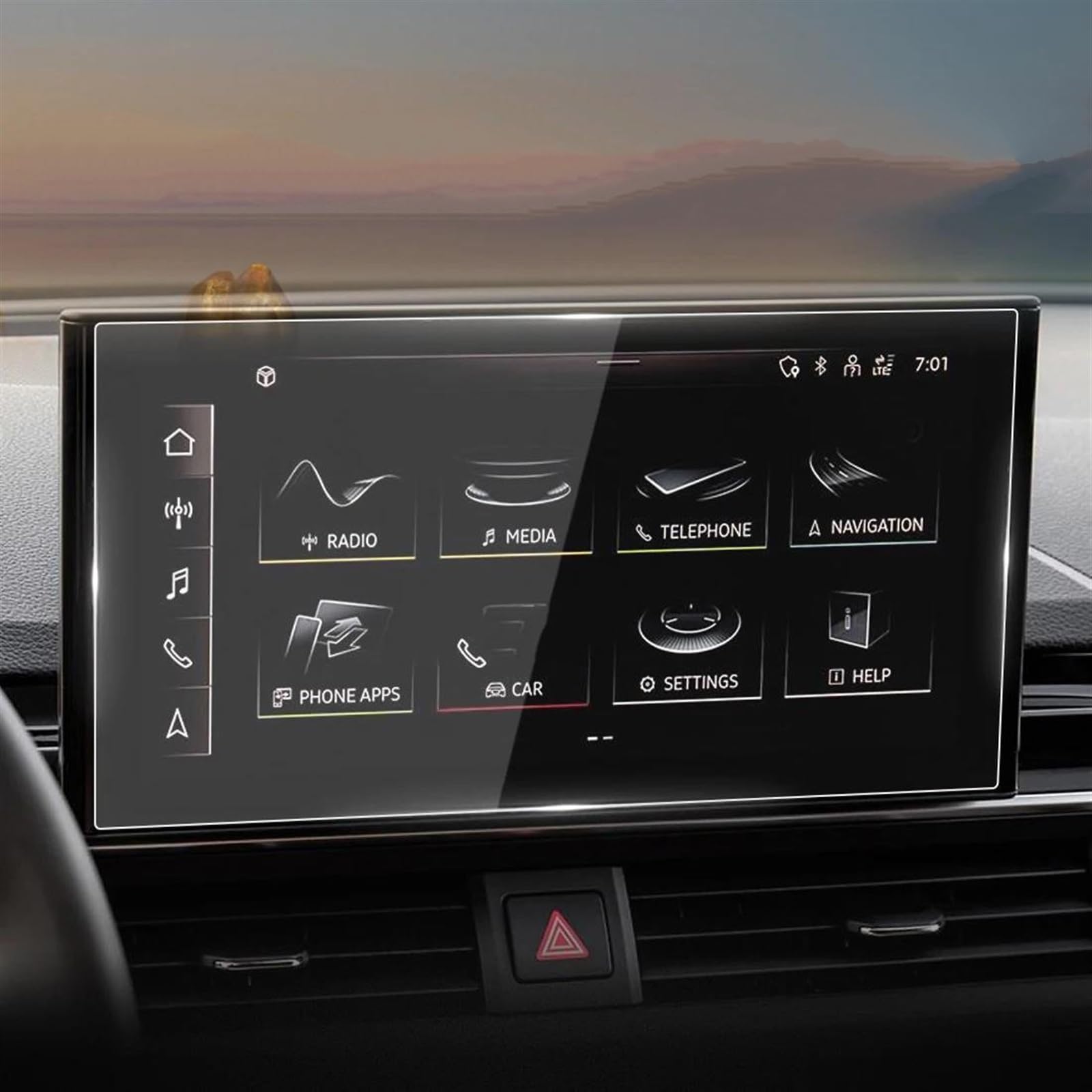Naklejki ochronne ze szkła hartowanego Carplay do A4 2023 (niebieski)