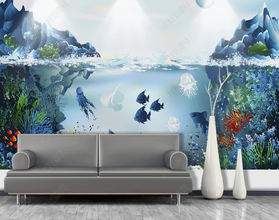 Papier peint intissé monde sous-marin poster geant mural chambre enfant et salon