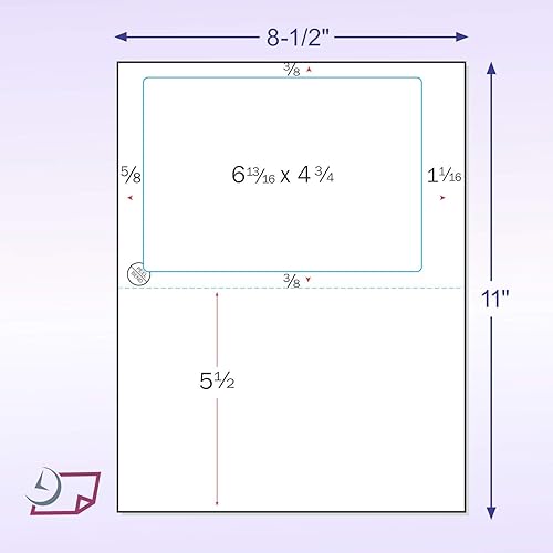 Miniatura 2 de NextDayLabels - 250 hojas de etiquetas integradas de envío clic con recibo de arranque, diseñadas para imprimir etiquetas en línea. Hoja de 8-12" x