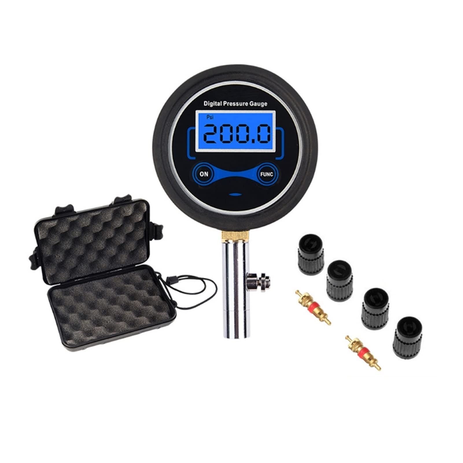 Inflador de neumáticos de Aire para Bicicleta de Coche con manómetro Digital 200PSI LCD presión (D)