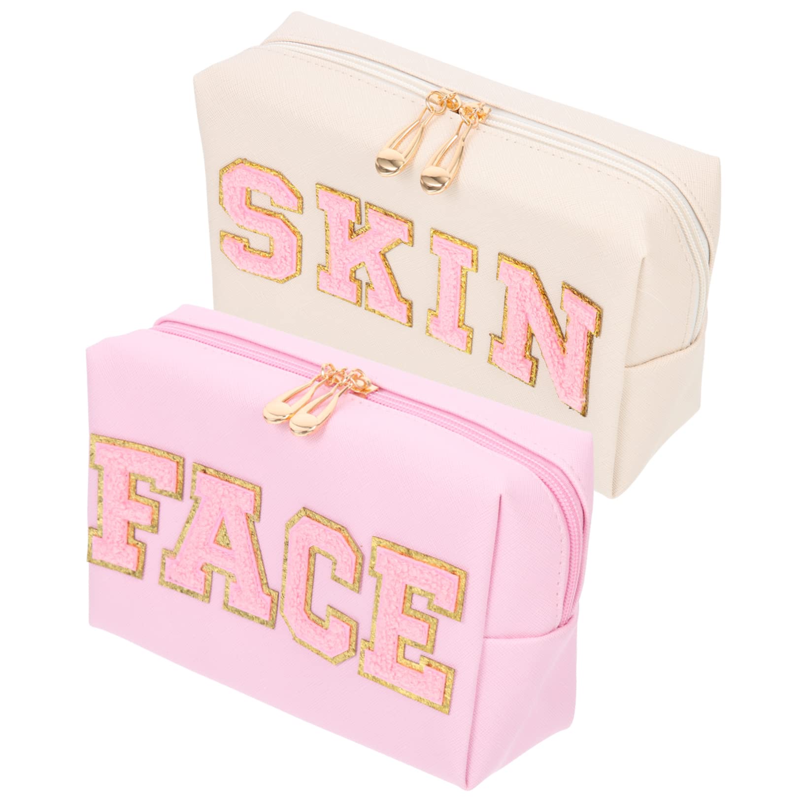 2 Pezzi Beauty Case Donna in Pu, Portatrucco e Portatile, Borsa Organizzatore per Viaggio e Vacanza