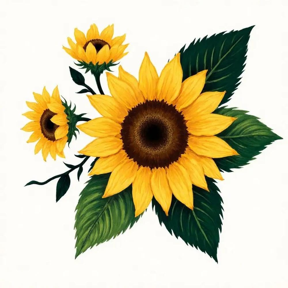 Three Sunflowers Vinyl Sticker Waterproof Self Adhesive Decal for Car Windows