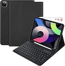 CC Store Clavier pour iPad Air 11 Zoll M3 2025/M2 2024, Air 5 2022/Air 4 2020,iPad Pro 11 4/3/2/1Gen, Coque avec Keyboard Français, Clavier Bluetooth Magnétique Détachable avec Fente pour Stylo, Noir