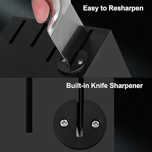 Miniatura 4 de Kuisine Juego de cuchillos afilados, moldeado de una pieza, mango ergonómico de acero antideslizante de hoja afilada, juego de cuchillos de chef con