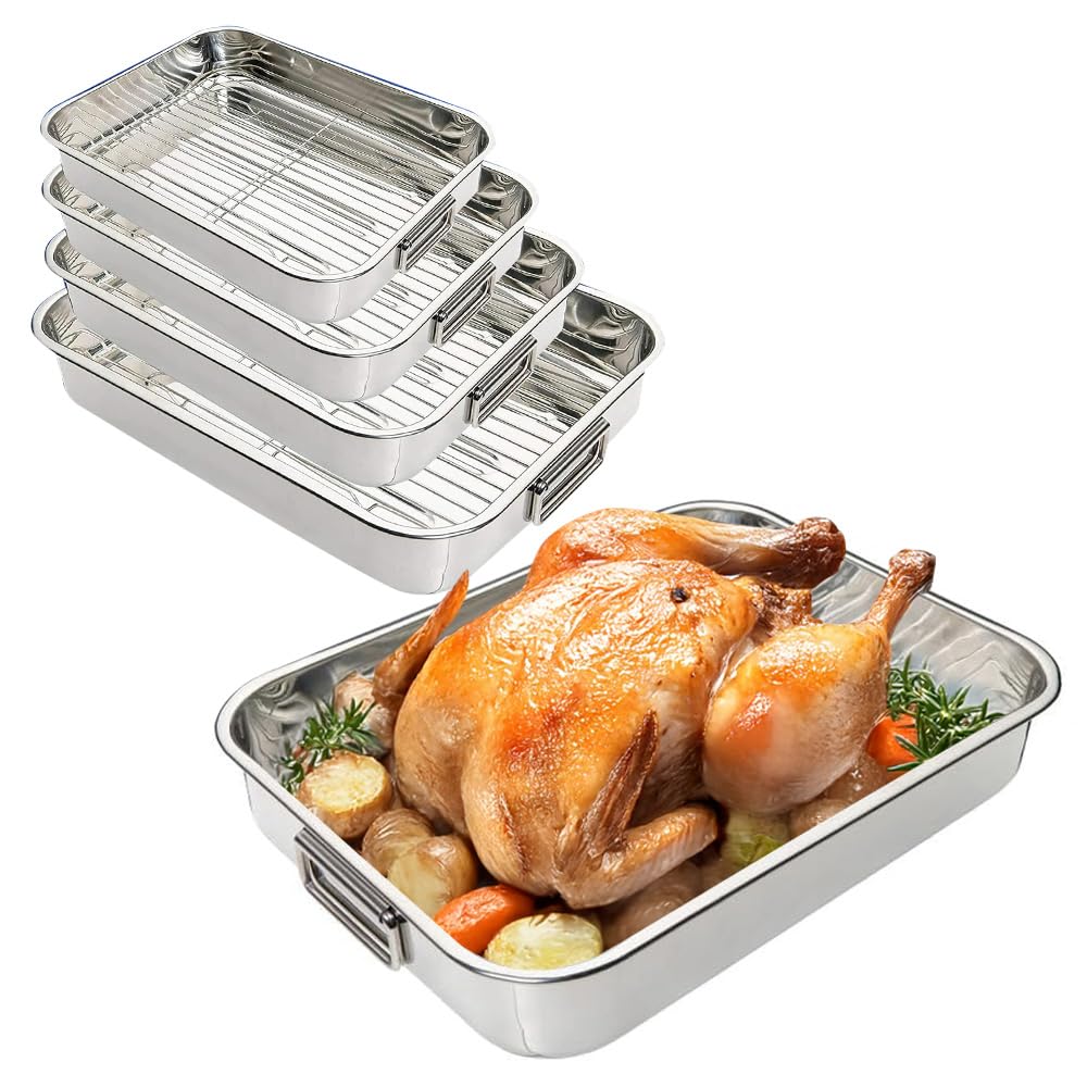 Stainless Steel Turkey Roasting Rack With Meat Nails For