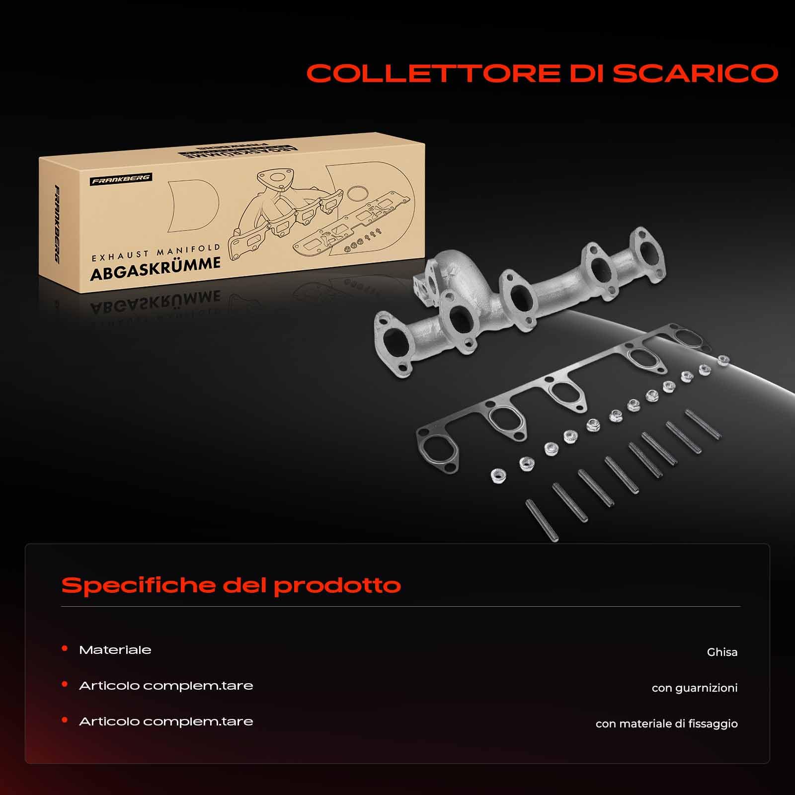 Frankberg Collettore di scarico con guarnizioni 076253031A | Compatibile con: C.r.a.f.t.e.r 30-50 pianale/telaio 2F, C.r.a.f.t.e.r 30-50 Box 2E, C.r.a.f.t.e.r 30-35 Bus 2E