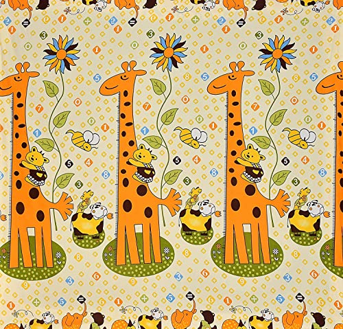 Image of Combo Pack of 2 Elastic Fitted Bedsheet 1 for Double Bed and 1 for Single Bed of Same Print 200TC (Giraffe)