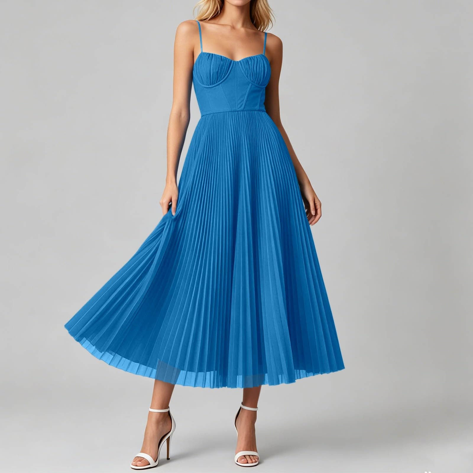 Abito da ballo da donna, linea A, abito da damigella d'onore, lungo abito da sera, spalle scoperte, senza maniche, abito da cocktail, abito sexy, leggero e arioso, abito da spiaggia, abito per il