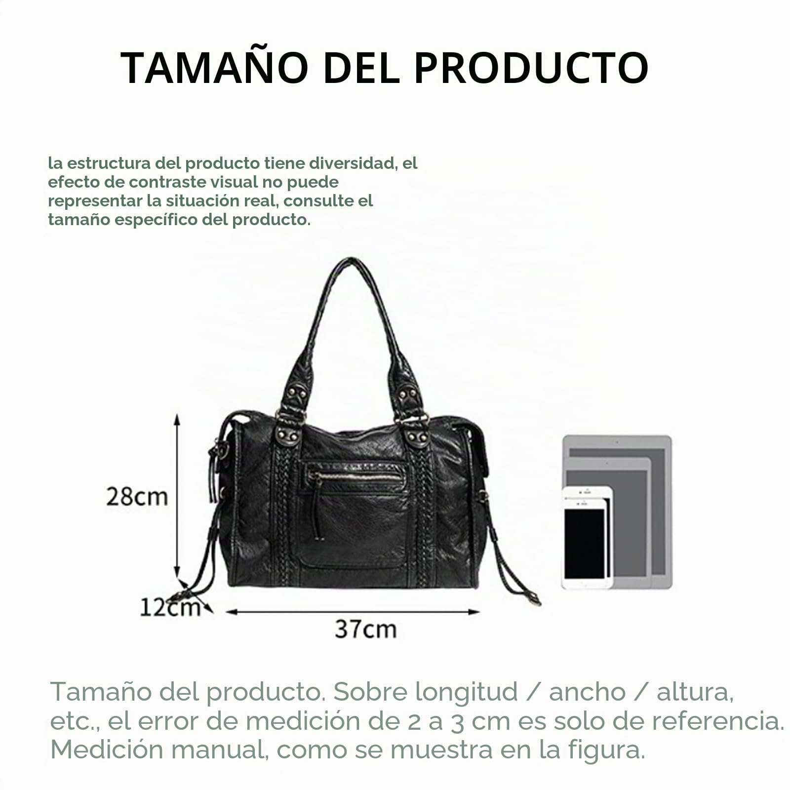 Bolso de Mano Vintage City Bag, Bolso de Mano de Mujer Vintage, Para Ocio, Trabajo y Compras