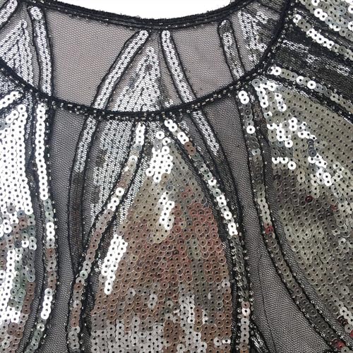 Katutude Women's 1920s Sequin Beaded Flapper Cover Up Evening Wedding Party Bridal Gatsby Shawl4