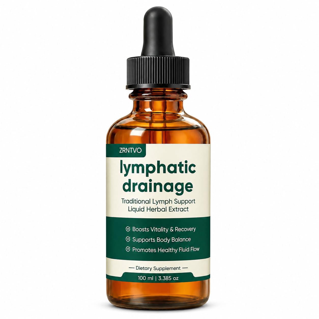 Lymphatic Drainage Drops, Organic Lymphatic Drainage Supplements with Cleavers, Red Clover Flower, Stillingia Root, Prickly Ash Bark, 3.38 fl oz (100 ml) 1pc