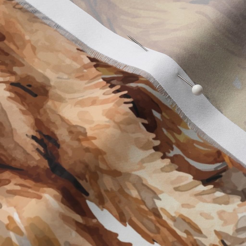 Spoonflower Fabric - Highland Cow Farm 18X18 Calf Floral Scottish Printed on Organic Cotton Sateen Fabric by The Yard - Sewing Quilting Apparel Home Decor