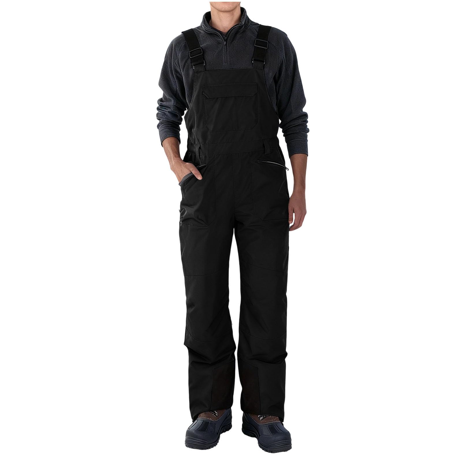 AACH Snowboardhose Herren Ski Latzhose Wasserdicht Baggy Skihose mit Verstellbaren Trägern Schneehose Warme Winddicht Outdoorhose Männer Atmungsaktive Wanderhose Winter Arbeitshose
