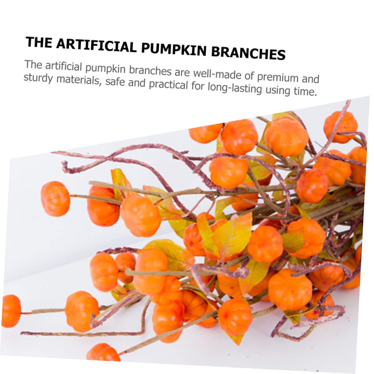 PRETYZOOM 3 Sätze Künstlicher Kürbiszweig Kürbisse Kunstplflanze Artificial Plant Herbsdeko Pumpkin Decor Blumenstecker Herbstpicks Thanksgiving-kürbiszweig Schaum Orange 3 Stück * 3