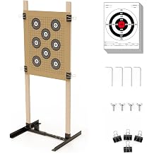 KNINE OUTDOORS D  Mekan i in At  Hedef Stand , Dayan kl  Ka t Hedef Tutucu, Ka t  ekimi Hedefleri i in Sabit Ayarlanabilir Tabanl  Karton Siluet, H  ekli, USPSA/IPSC, IDPA Uygulamas , 1 Paket