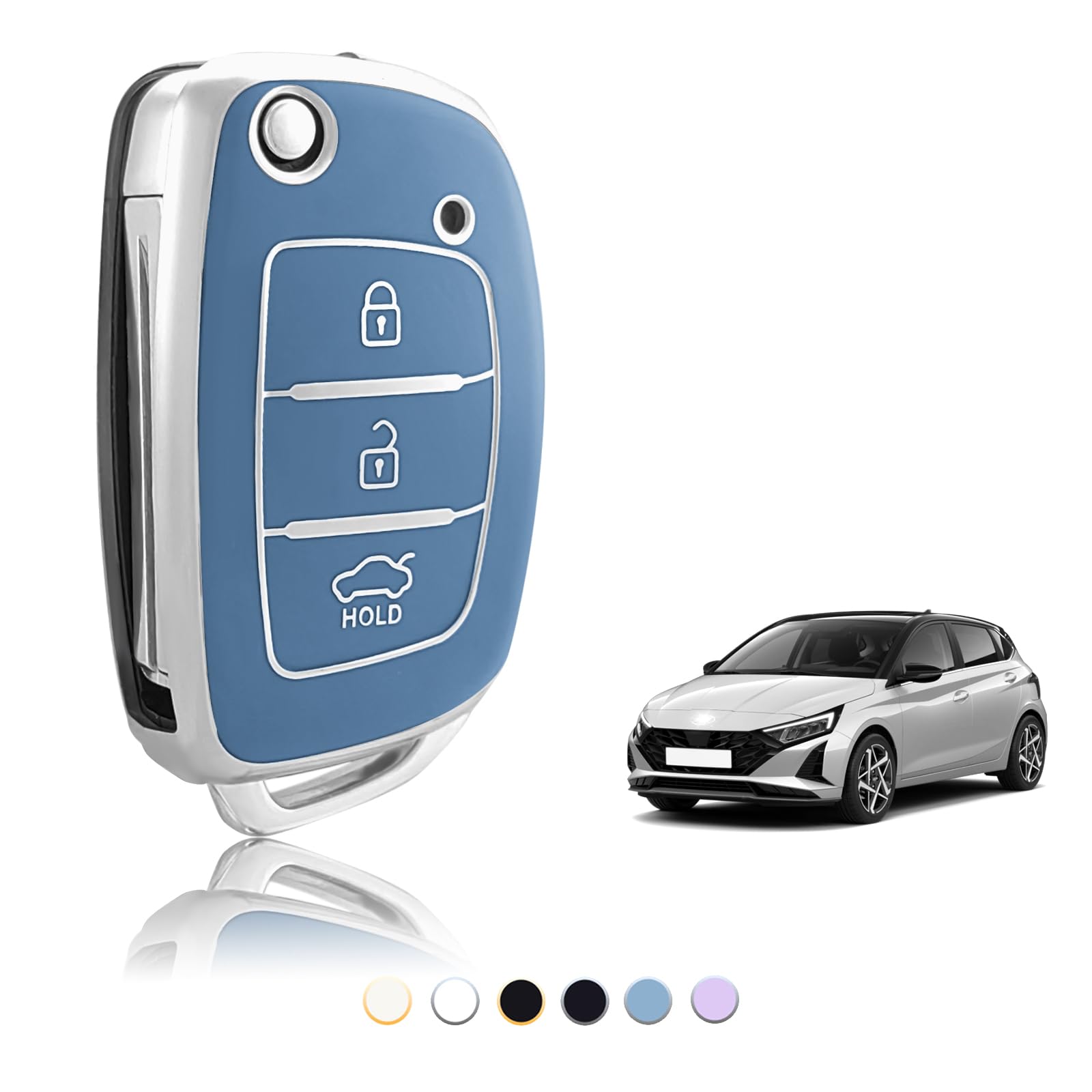 GUSCIO COVER SCOCCA CHIAVE 3 TASTI PER TELECOMANDO HYUNDAI I20 I30 IX20 IX35 CON LAMA VERGINE