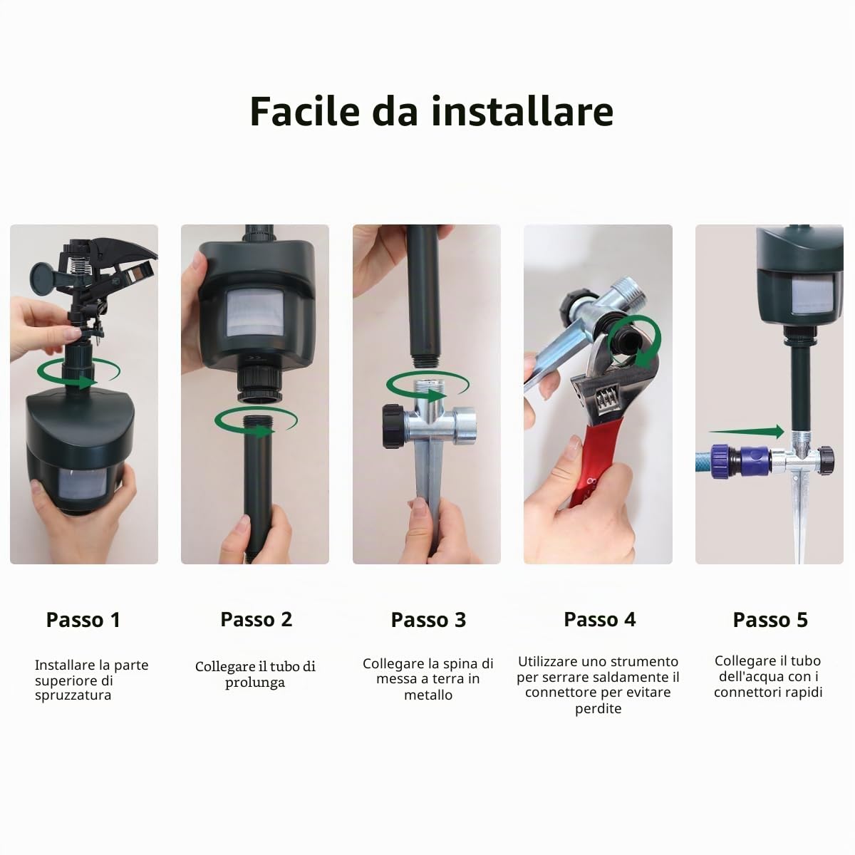 Repellente per uccelli da giardino, con rilevamento diurno e notturno,acqua e uccelli, repellente per aironi, per espellere gatti, procioni, animali selvatici, portata fino a 10 m | Dissuasore per aironi e cani, gatti, martore, procioni, animali selvatici