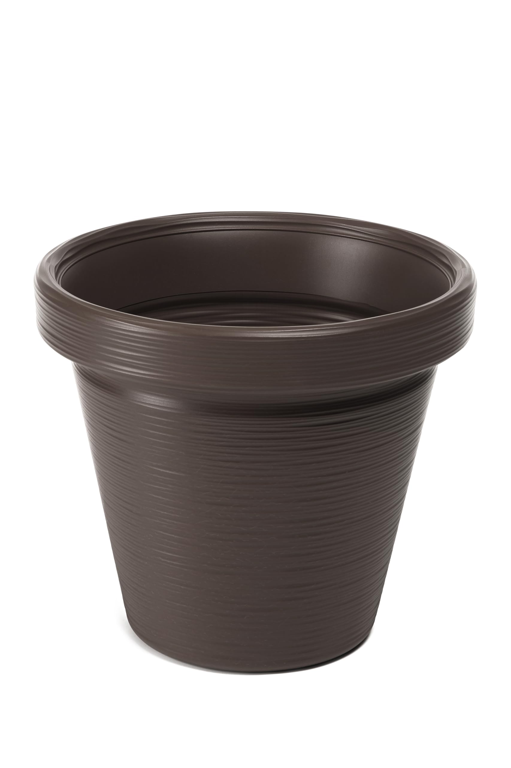 Large Plastic Round Flower Pot Planter Garden Decoration Plant Pot Outdoor, Planters, Patio, Garden, Home Décor, Porch (55cm, Brown)