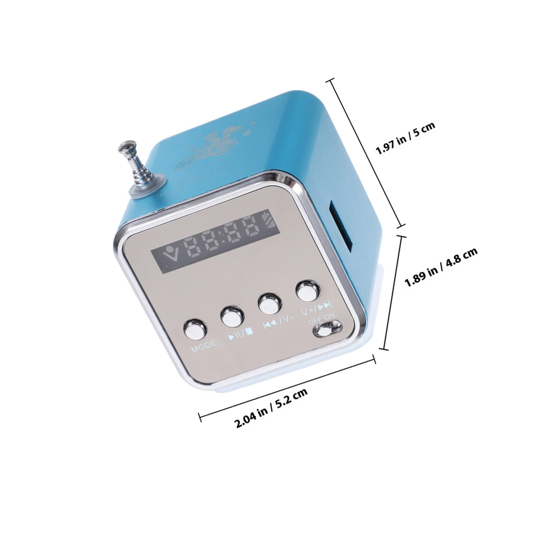 Toddmomy Mini-Enceinte sans Fil Portable Rétro Bleue en Alliage D’Aluminium