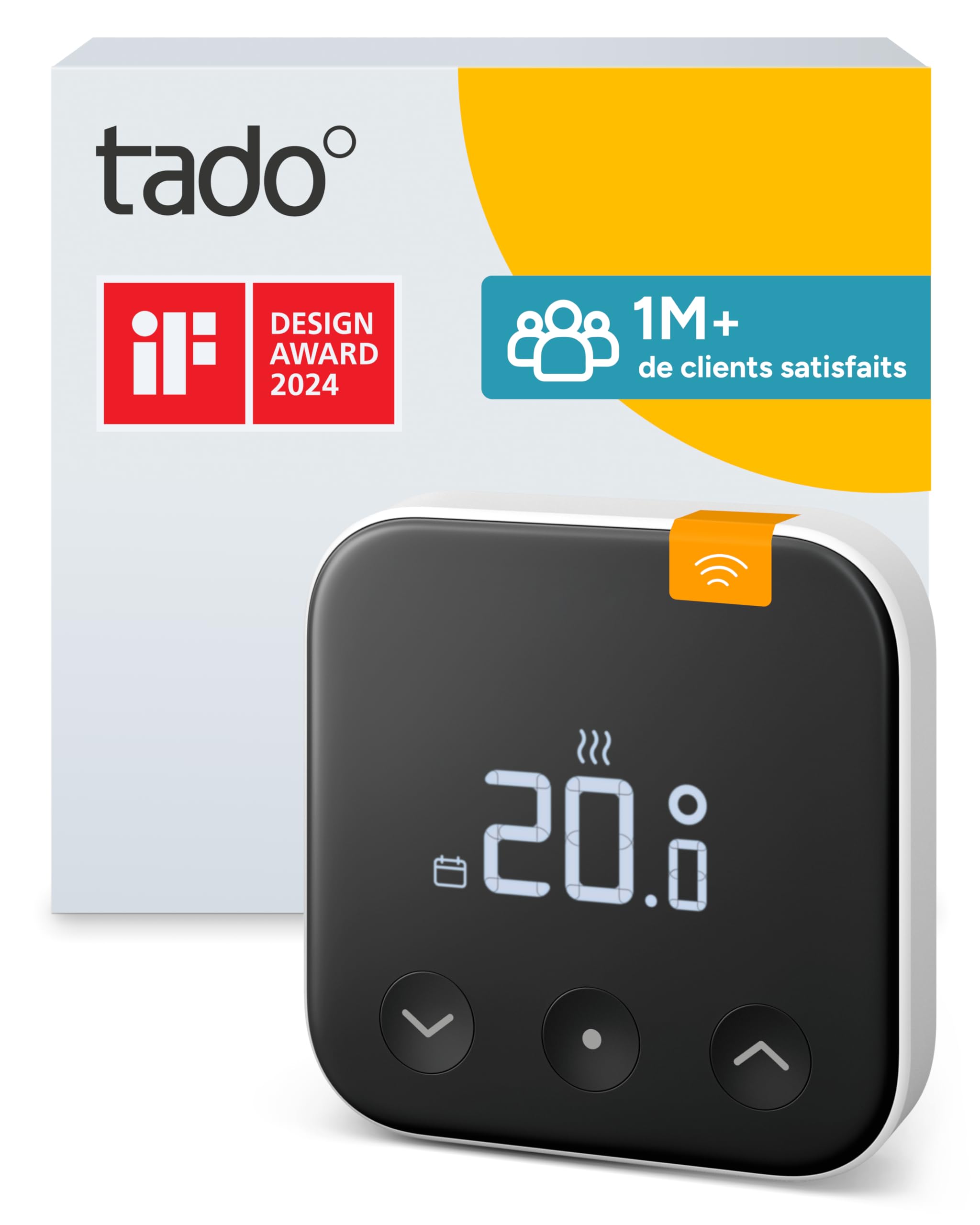 tado° Capteur de température radio X, accessoire pour le smart thermostat X, pour une gestion optimale du radiateur, installation DIY simple, pas compatible avec tado° V3+ | Accessoire pour smart thermostat X, Gestion optimale du radiateur, Installation D
