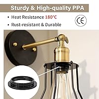 Vista 7 de DiCUNO Anillos de pantalla de lámpara E26, anillo de enchufe de luz negra, reemplazo de zócalo de bloqueo para soporte de lámpara roscado de base