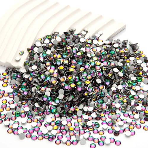 Image of Flatback Rhinestones Bulk, 14400PCS Green Volcano Rhinestones for Clothes DIY Decoration Crafts, Green Volcano, SS20, 4.6-4.8mm