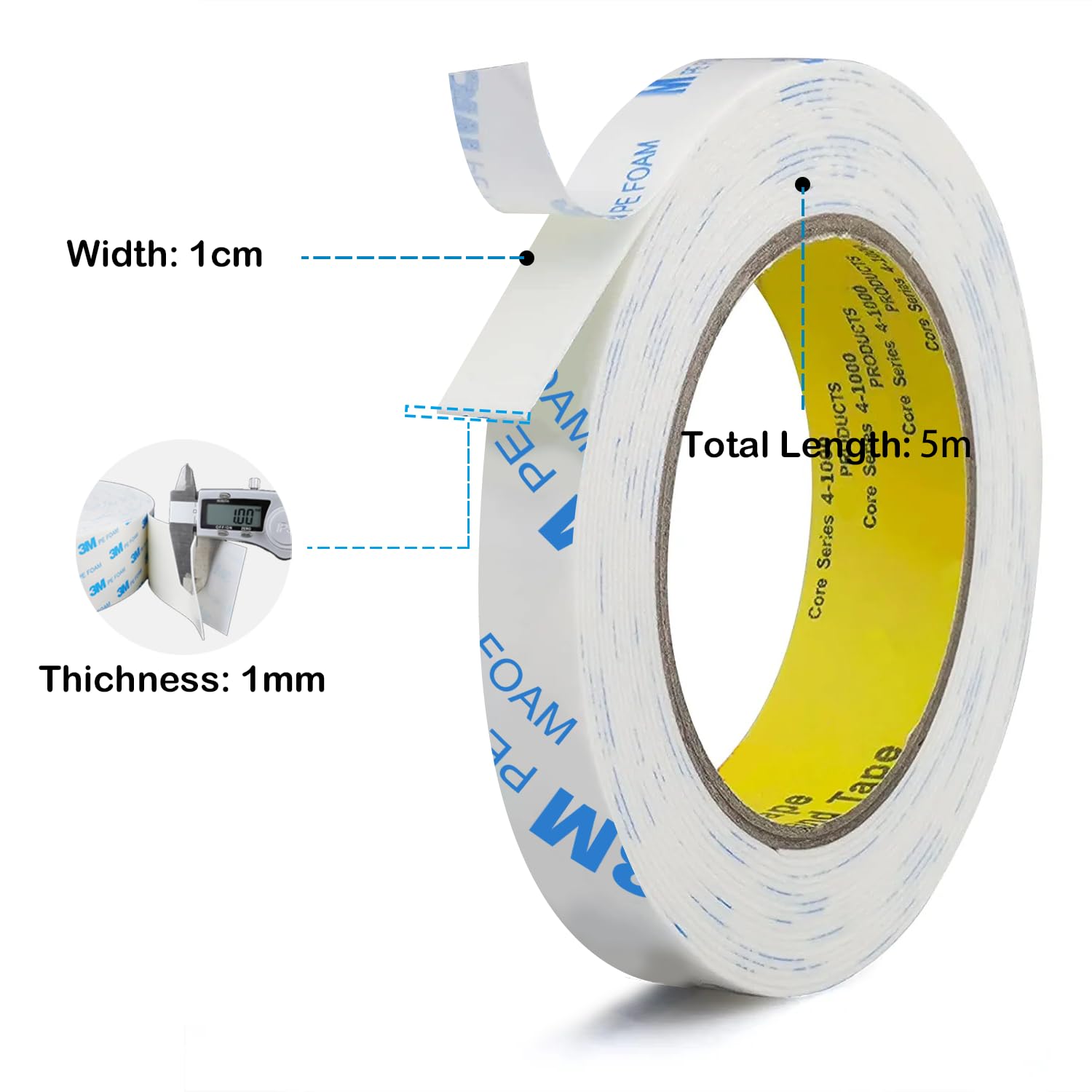 Rusoz Doppelseitige Klebepads Extra Stark - 60 Stück Schwarze Schaumstoffstreifen