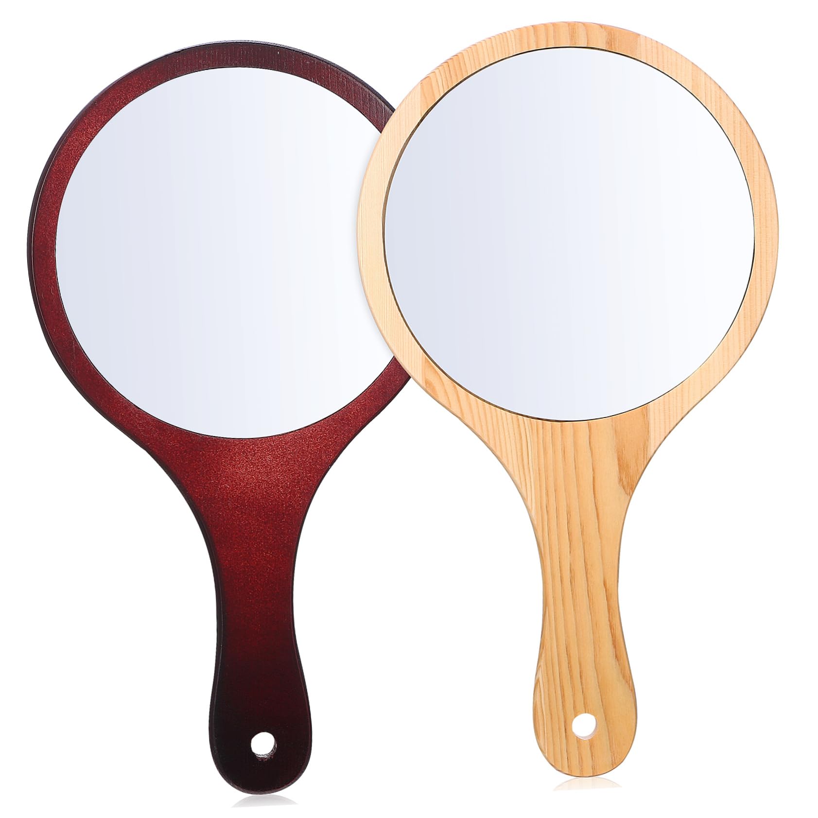 Miroir de maquillage à main en bois Homoyoyo lot de 2 grands miroirs de poche