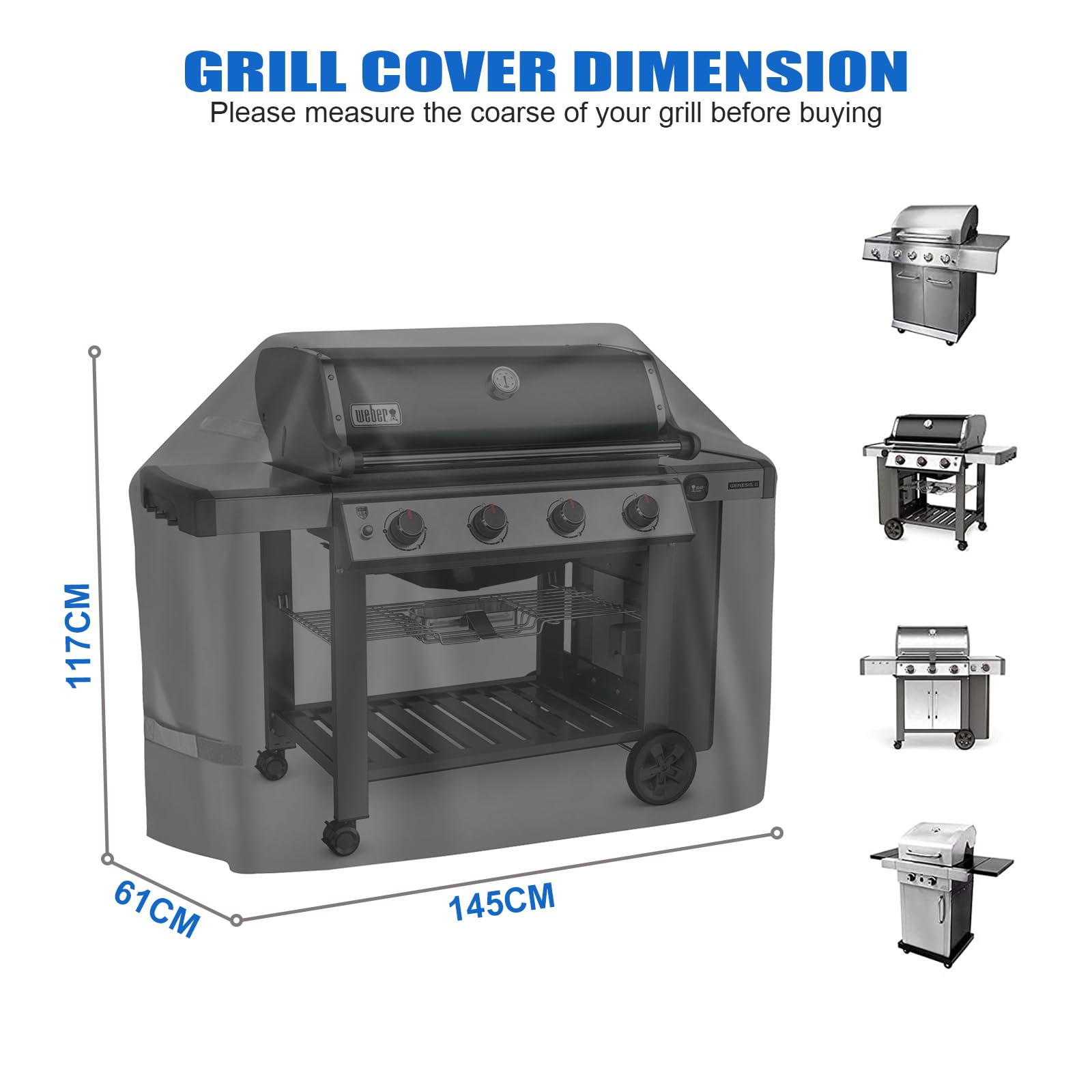 Weber Barbecue Copertura Per Griglia Weber Genesis 300 - Tessuto - Foto 8