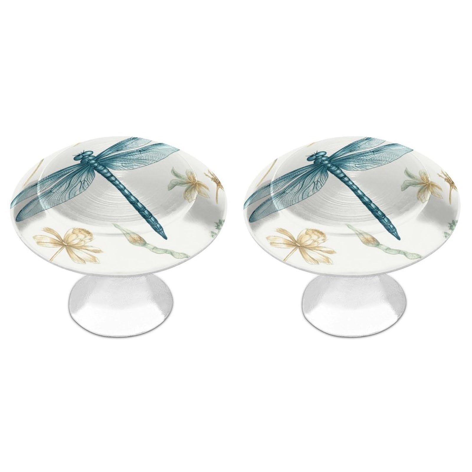 Vstadank Style Dragonfly Drawer Knob Nice Bathroom Cabinet Knob Round Cabinet Pull Stainless Steel Cabinet Handle Circle Drawer Handle Modern Drawer Pull For Wardrobe Cupboard 2 Pcs