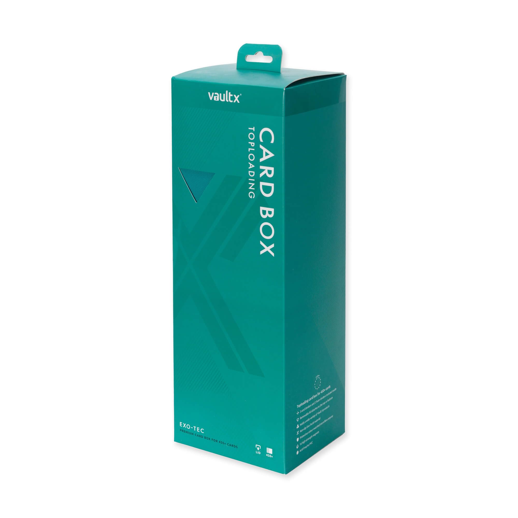 Vault X Scatola di Stoccaggio per Carte da Collezione, Materiale Exo-Tec, Coperchio Magnetico, Divisori e Imbottiture in Schiuma, Per Organizzare Deck Box, Toploader, Carte con Bustine, (Verde acqua)