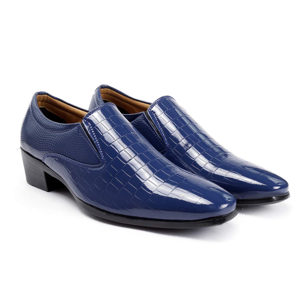 YUVRATO BAXI Mens Blue Height Increasing/Elevator Casual and Formal Slip-On Moccasin Shoes-7 UK (B0BSLLDMY2) Amazon Price History, Amazon Price Tracker