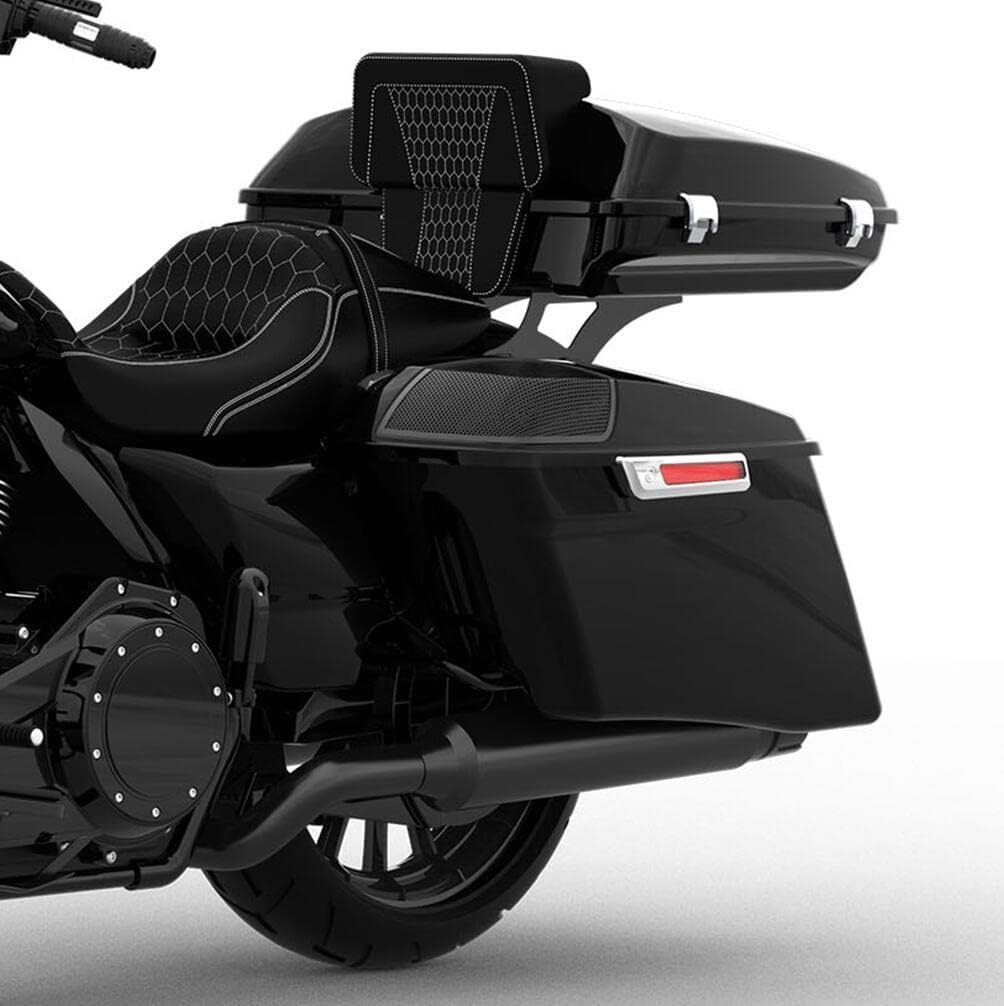 HR3 Vivid Black Saddlebag Lids 5"x7" Speaker Grills Compatible with 2015-2023 Road Glide FLTR FLTRK FLTRXS Street Glide FLHX FLHXS Ultra Limited FLHTK FLHTKL Electra Glide Std FLHT FLHTCU