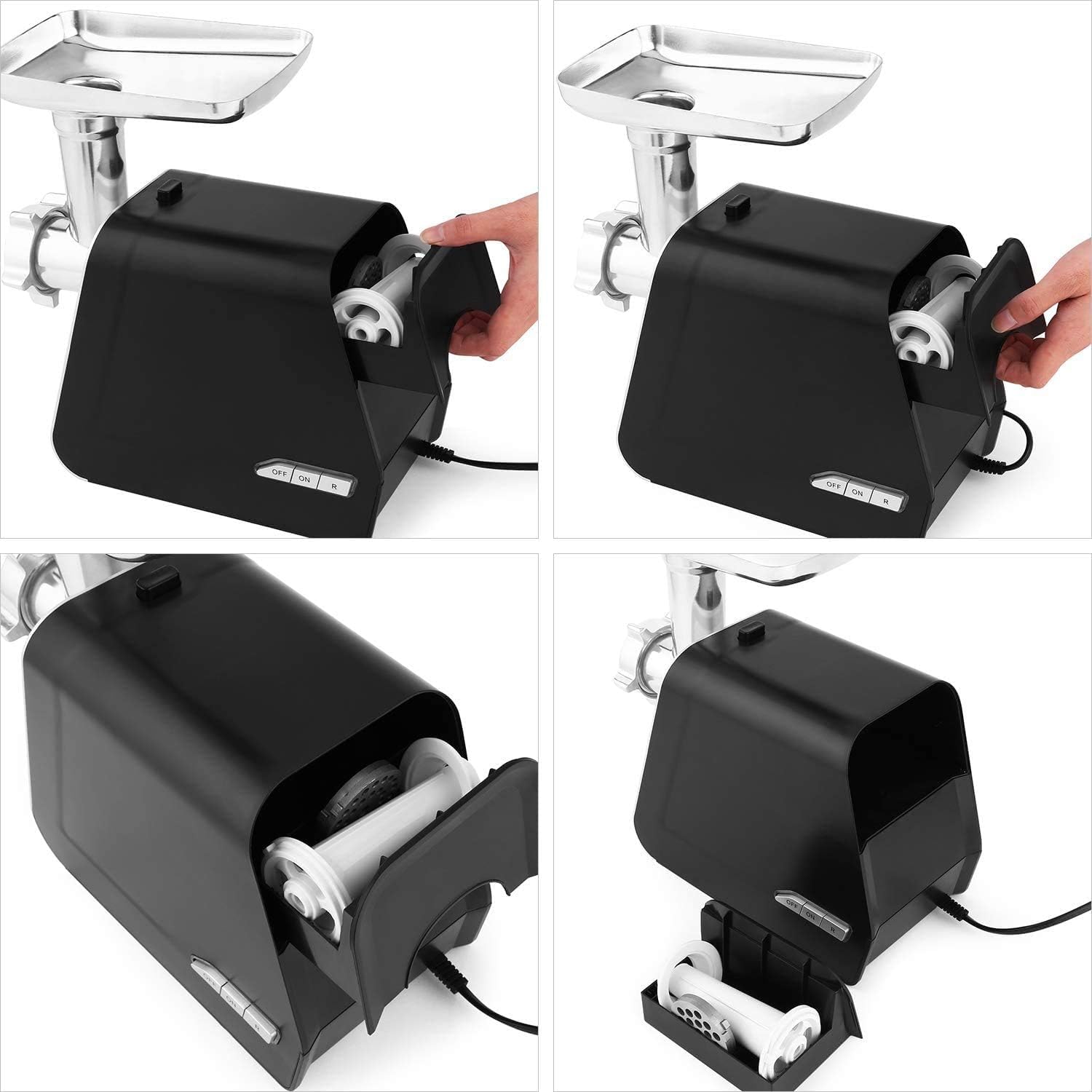 COOCHEER Tritacarne Elettrico 2000W Professionale, 3-IN-1 Tritacarne con 3 piastre di macinazione, Attacco per Salsiccia e Kubbe, Robot da Cucina per Carne, Salsiccia, Kebbe