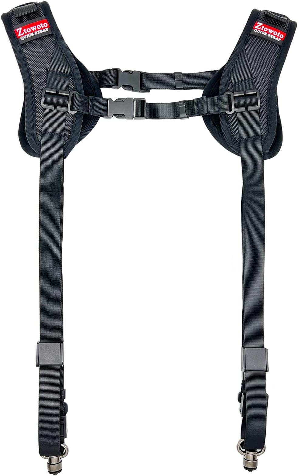 ztowoto Camera Shoulder Double Strap Harness Quick Release Adjustable Dual Camera Tether Strap with Safety Tether and Lens Cleaning Cloth for DSLR SLR Camera