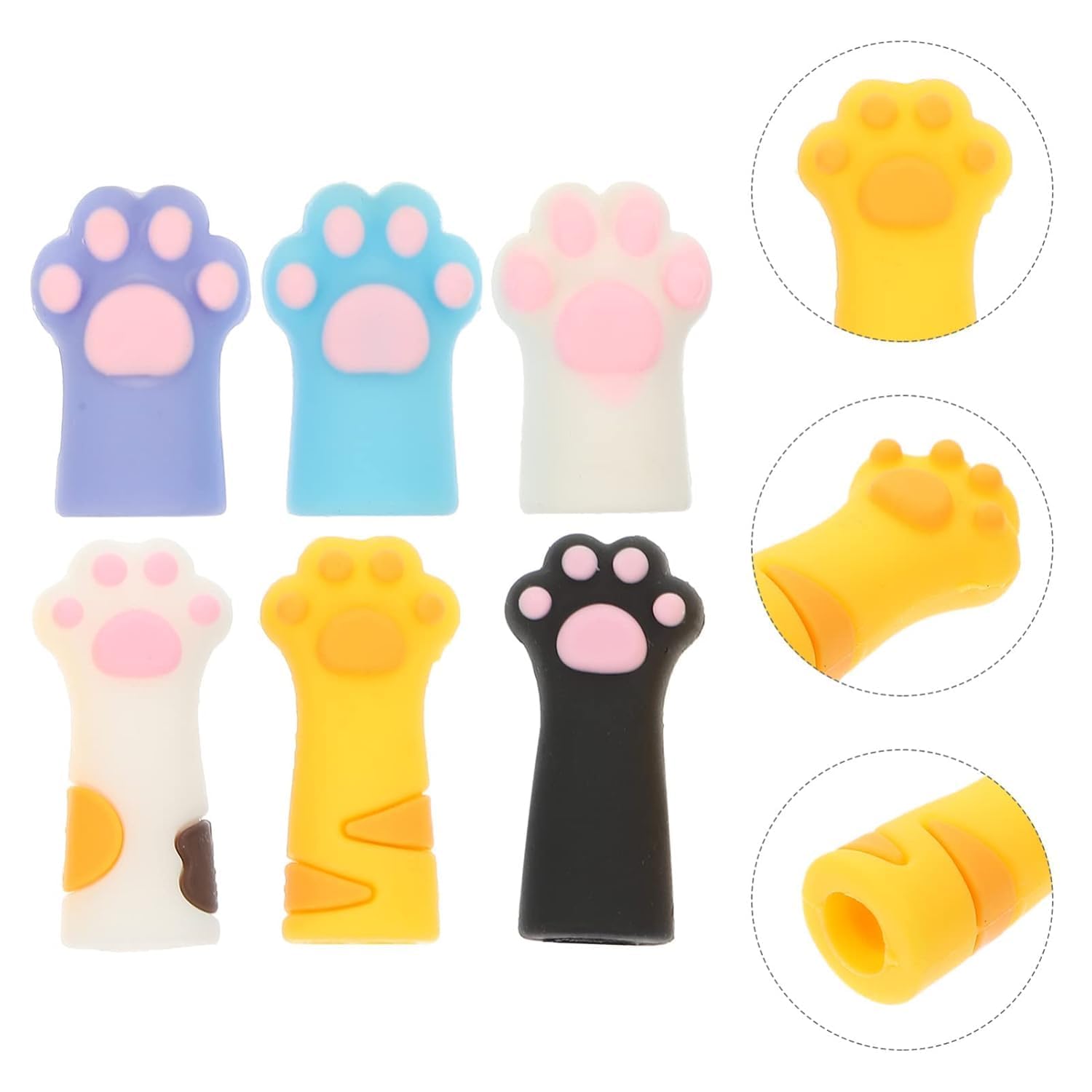 Cat Paw Pencil Caps, Pack of 10, Tip Protector Cover Shield, Stationery Holder (10 pcs cat paw Pencil Cap) 1