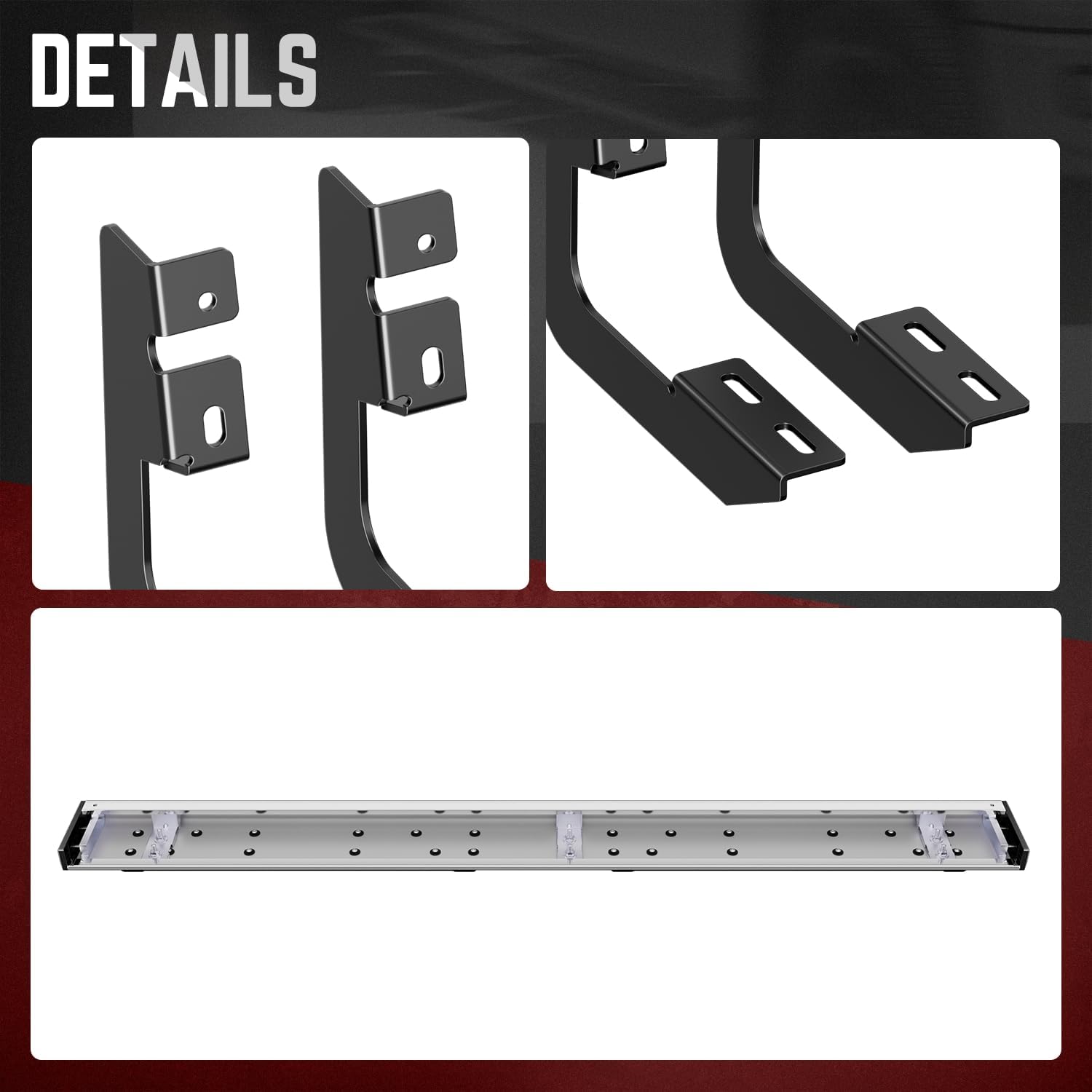 DNA Motoring 6.5" Flat Running Boards Side Step Nerf Rails Bars Compatible with 2002-2009 Chevy Trailblazer, 2002-2006 Envoy, STEPB-U-TRAIL02-T1