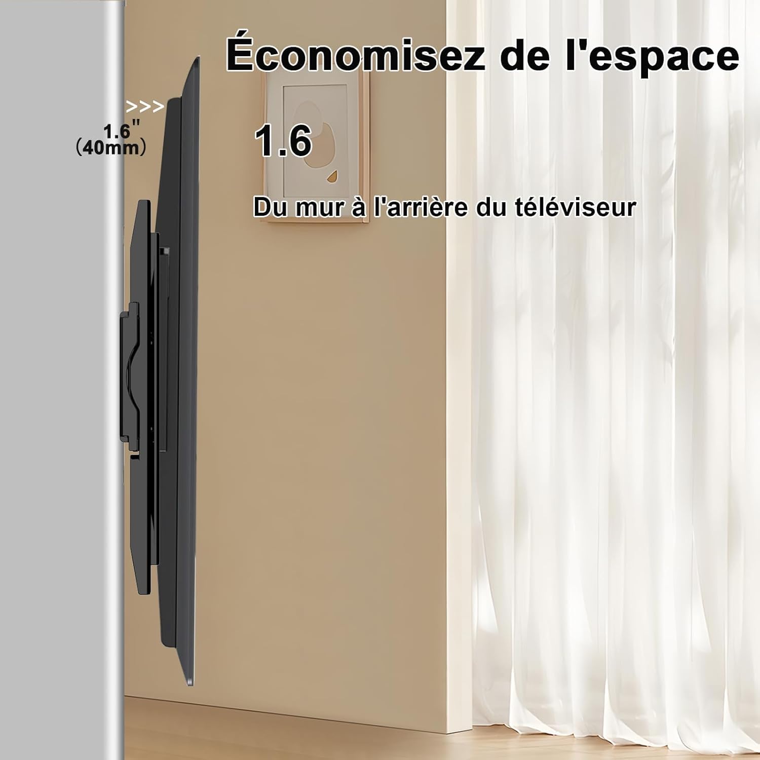 Support Mural TV Grande Taille pour téléviseurs 50" - 120",Support TV Charge Lourde VESA Max 900x600 mm, Charge de 125 kg,Fixation Murale TV 60 65 70 75 77 80 85 86 90 95 98 100 110 Pouces