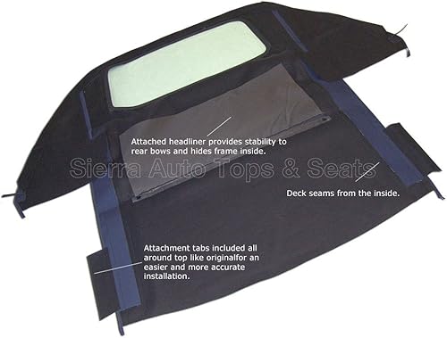 Miniatura 3 de Sierra Auto Tops Convertible Top Reemplazo para Porsche 993 Carrera 1994-1998, lona clásica alemana, color azul