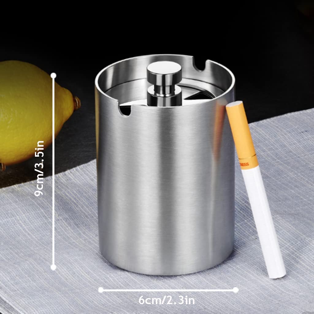 Przenośny Przenośna popielniczka samochodowa, popielniczki samochodowe ze stali nierdzewnej do podróży na świeżym powietrzu lub użytkowanie domu, taca popiołu samochodowego z pokrywką Dobry uszczelnie