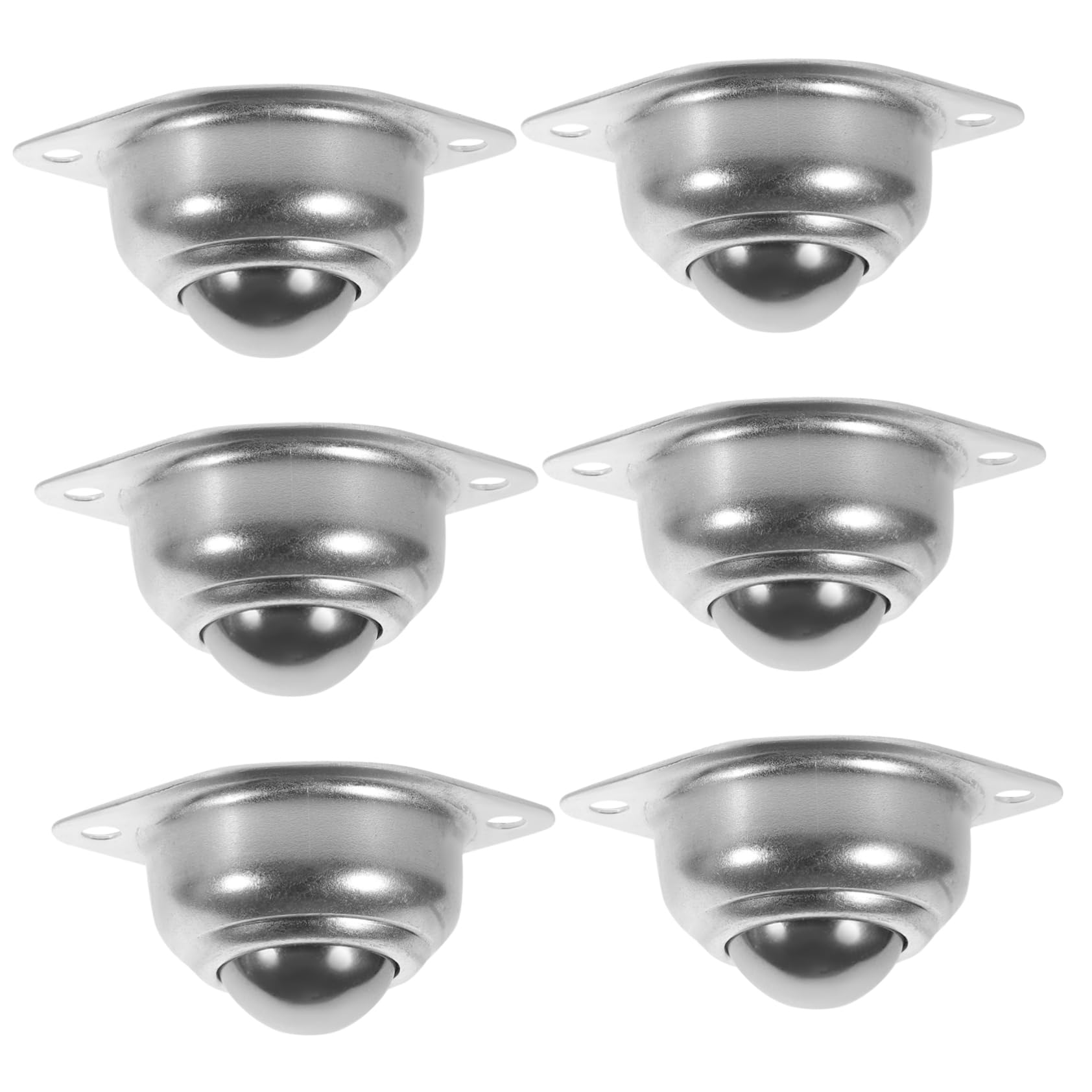 OSOLADY 6pcs Ball Bearing Caster Wheels Small Roller Bearings Small Wheels Mini Casters Mini Wheels Small Caster Wheels Roller Ball Wheels for Furniture Universal Wheel Carbon Steel Silver