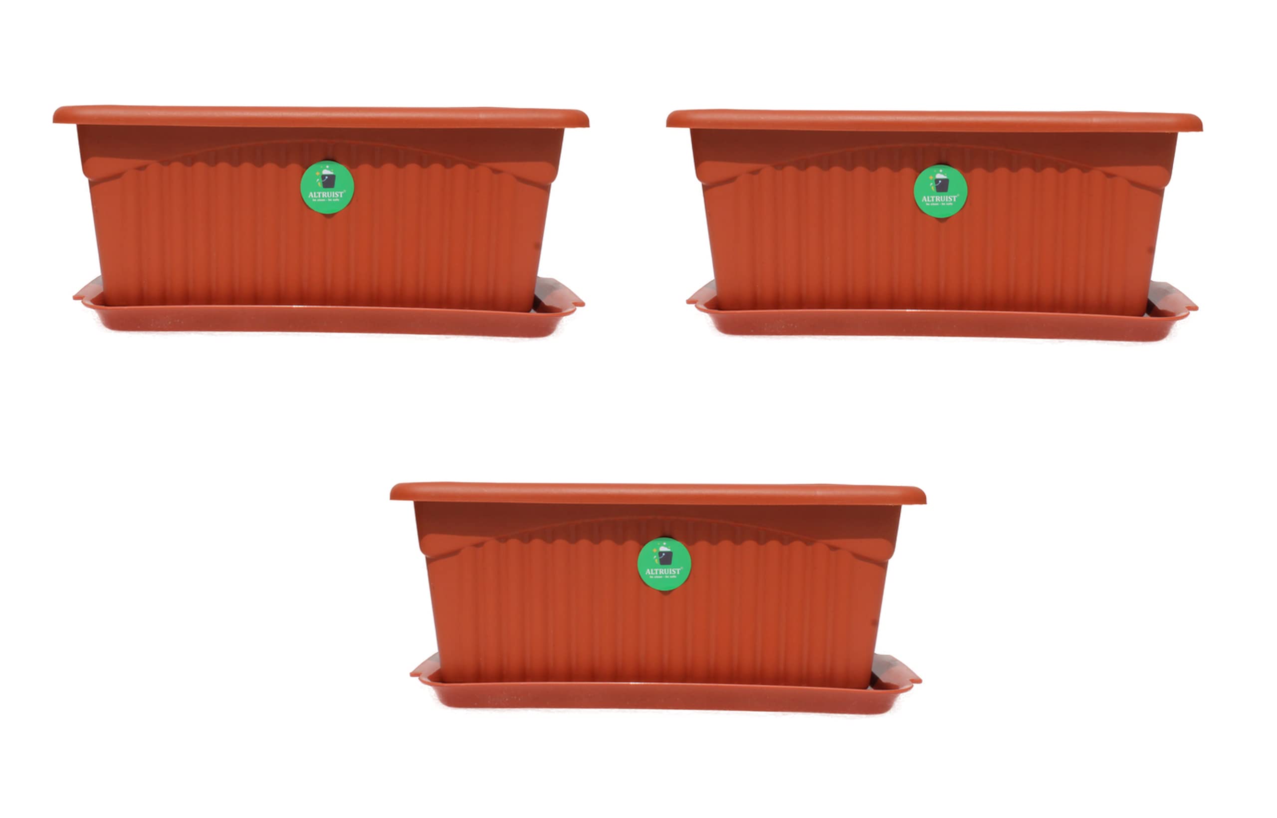 ALTRUIST UV Treated Rectangular Plastic Planter with Tray Flower Pot Planter with Tray for Garden and Decorative Pot (Pack of 3) (B09MLQHJ2S) Amazon Price History, Amazon Price Tracker