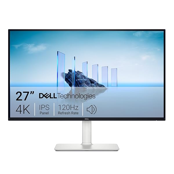 Dell 27 Plus 4K Monitor - S2725QS - 27-inch 4K (3840 x 2160) 120Hz 16:9 Display, IPS Panel, AMD FreeSync Premium, sRGB 99%, Integrated Speakers, 1500:1 Contrast Ratio, Comfortview Plus - Ash White