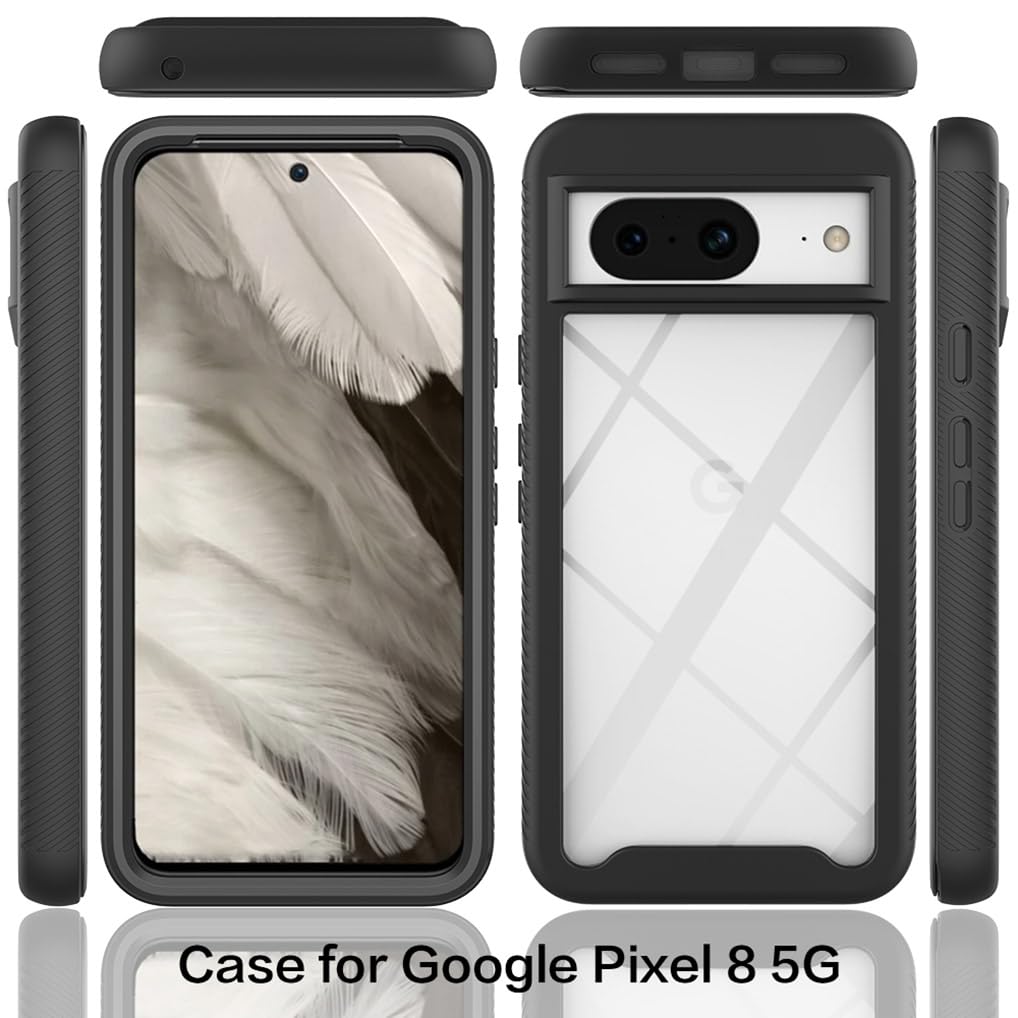 SEAHAI Cover Per Google Pixel 7: Custodia Rigida Trasparente Rosso Chiaro, Antishock E Antiurto Con Paraurti - 2