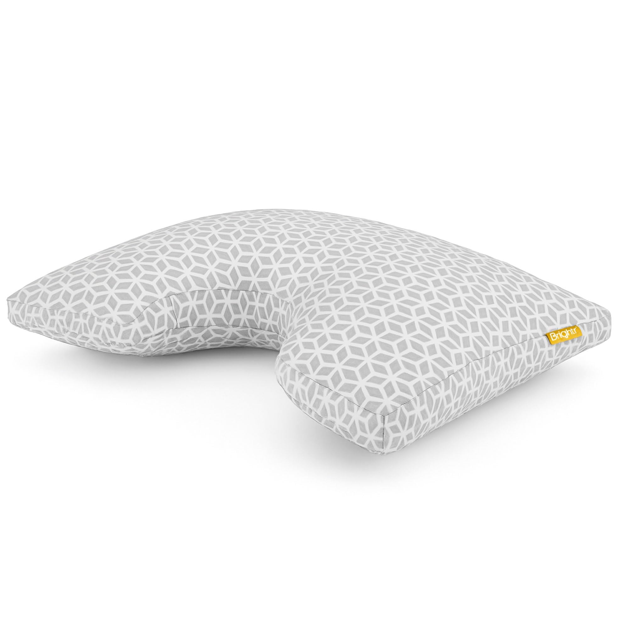 Brightr Sleep Moonhug Adjustable Memory Foam Pillow - Ergonomic Design, Copper Fiber Hypoallergenic Cover, Pain Relief, Grey, One Size