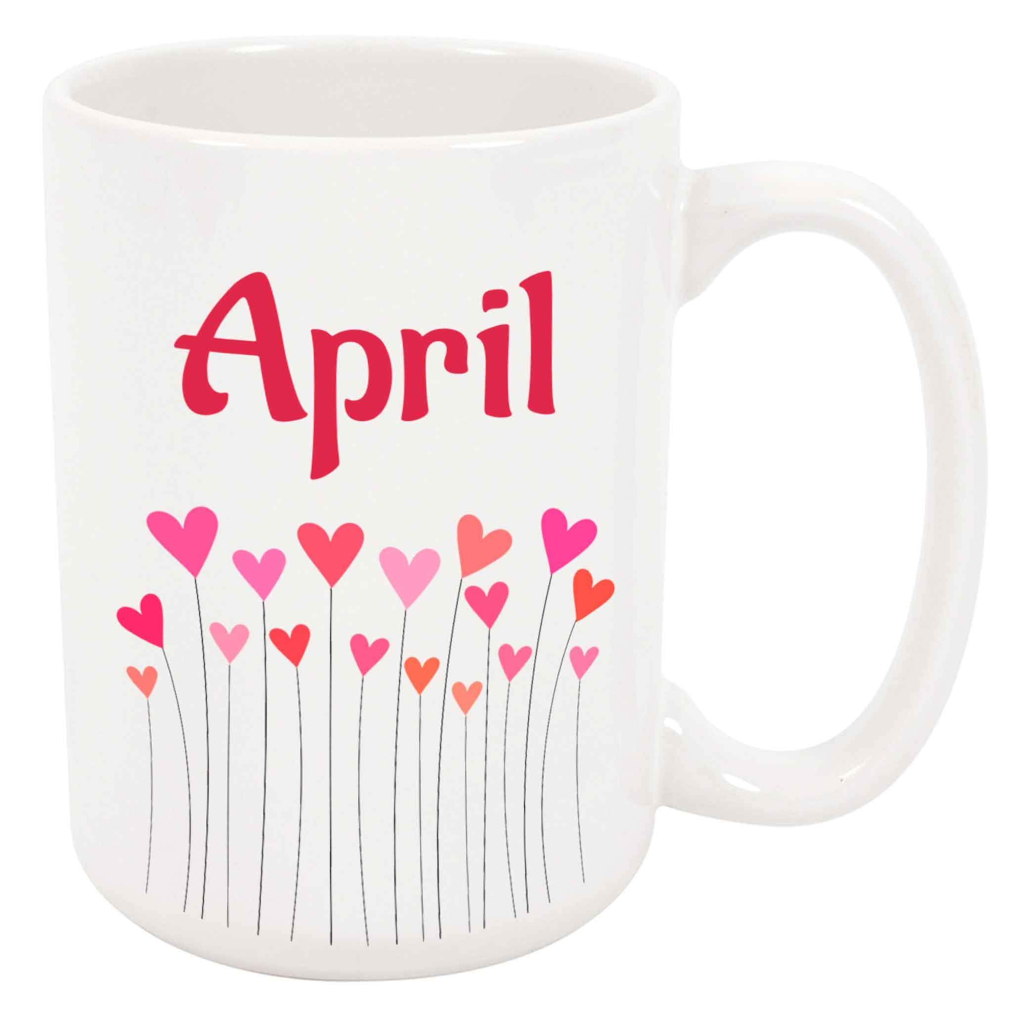 Taza De Desayuno Corazones de abril Taza De Cerámica Familiares 2 unidades