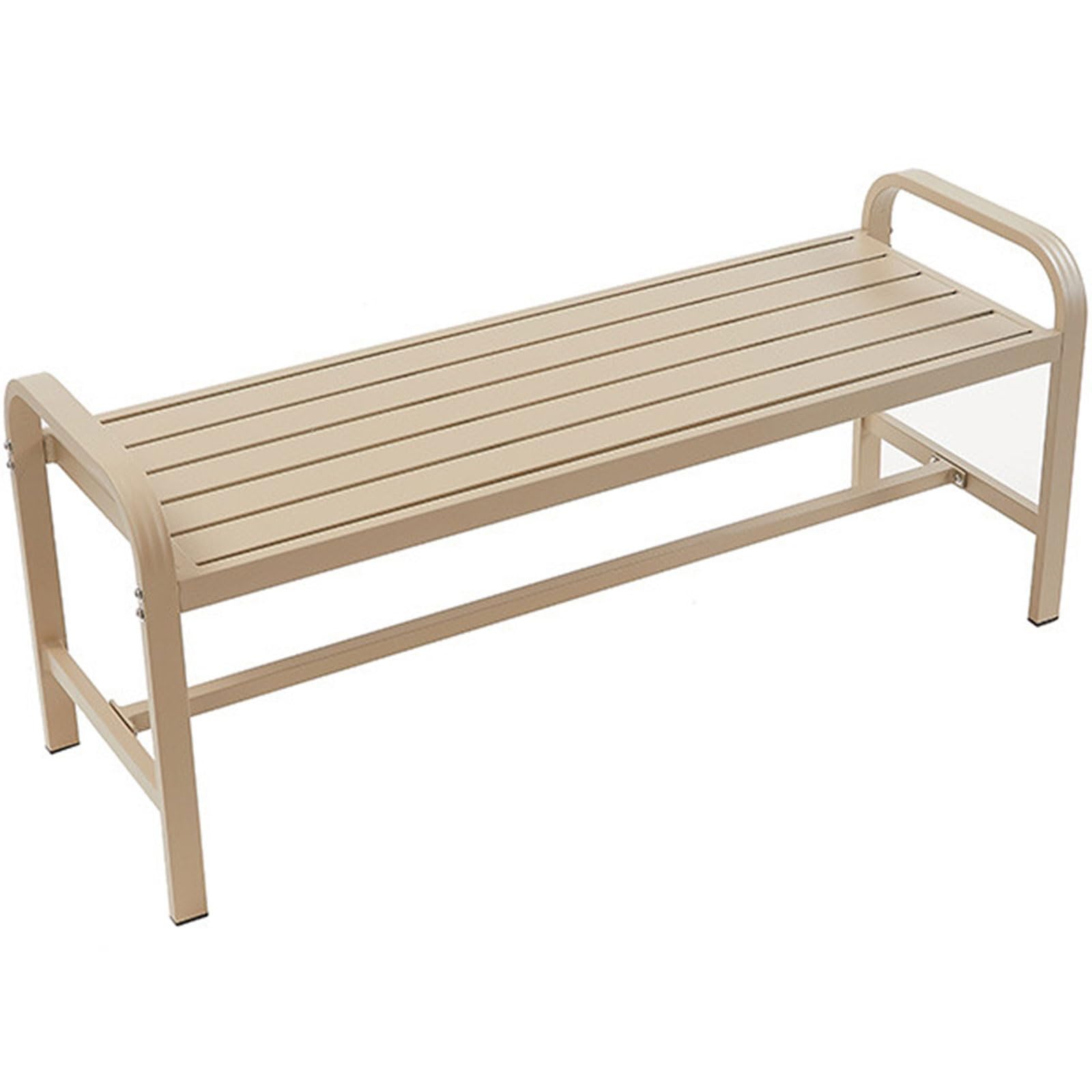 Banc d'extérieur en aluminium sans dossier 124 cm pour terrasse et jardin