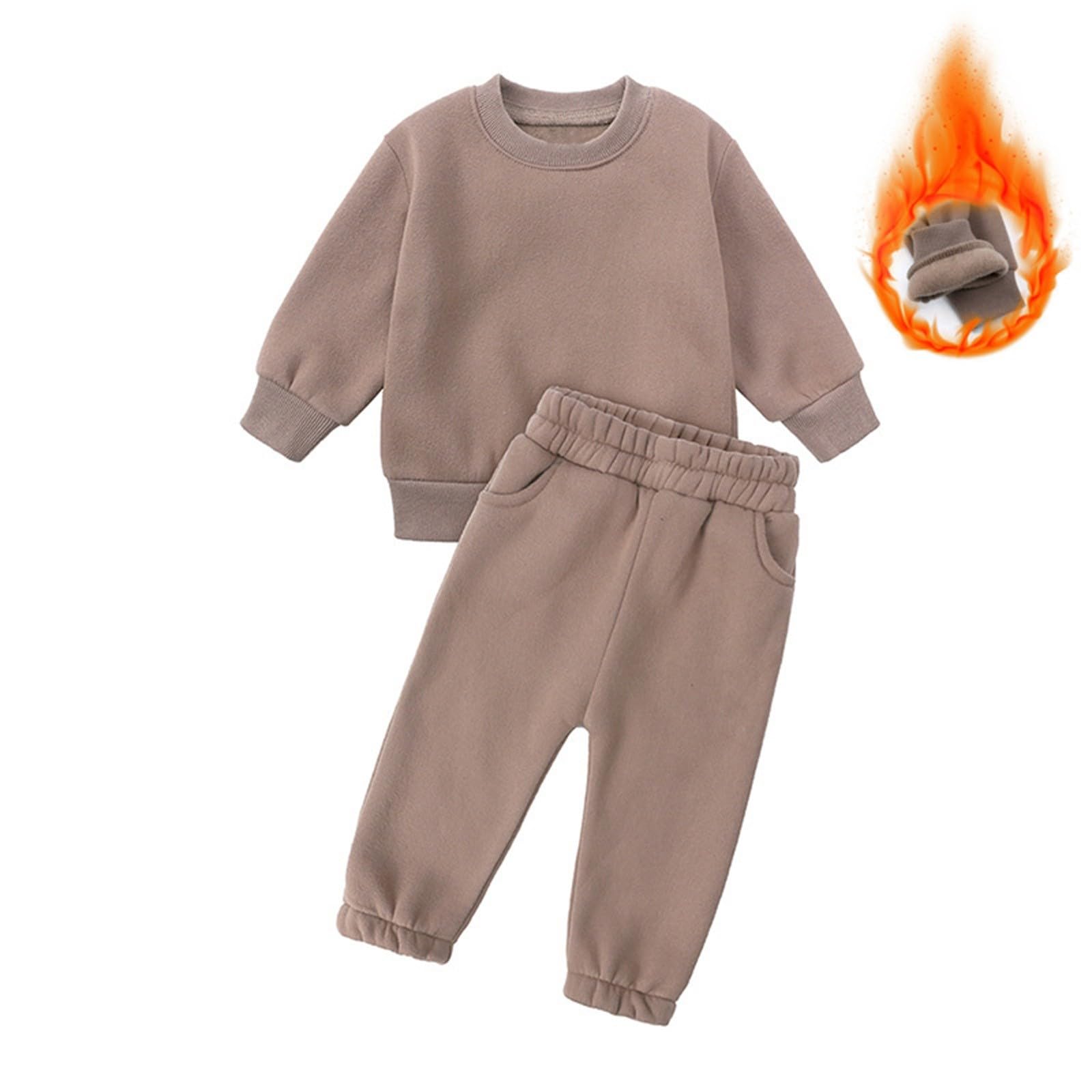 Kinder-Trainingsanzug-Set, 2-teilig, langärmelig, Pullover, Sweathose, Jogginghose, Outfit, gemütlich, weich, warm, Activewear-Kleidungs-Set