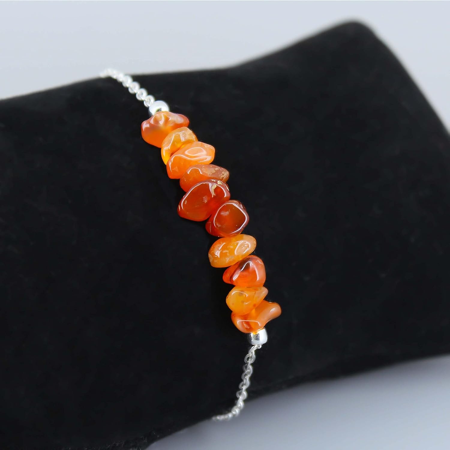 Gempires Real Carnelian Crystal Bracelet Orange Gemstone Handmade Jewelry July Birthstone Hypoallergenic 8 Inch Silver Plated Lightweigt Women Bracelets For Women - Image 6